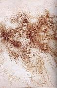 LEONARDO da Vinci Funf studies of grotesque faces oil painting reproduction